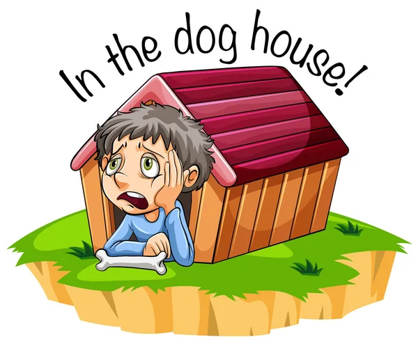 Bilden Hund Hus Idiom — Stock vektor