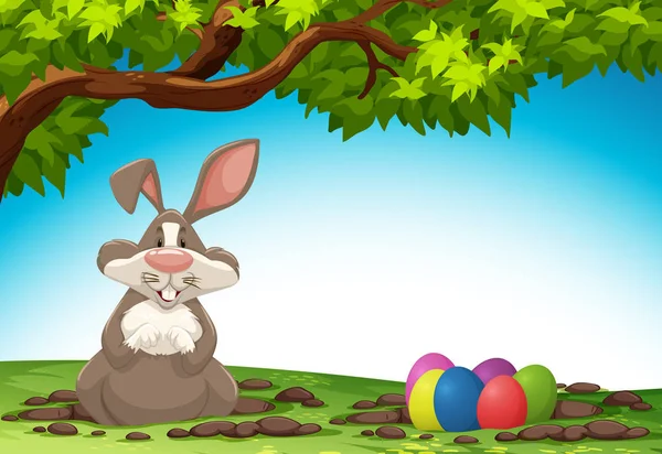 Rabbit Easter Egg Nature Illustration — Stock Vector