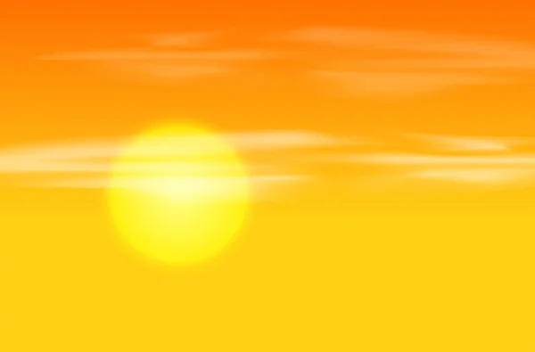 Amarelo Laranja Pôr Sol Fundo Ilustração — Vetor de Stock