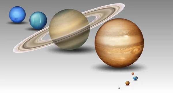 Set Zonnestelsel Planeet Illustratie — Stockvector