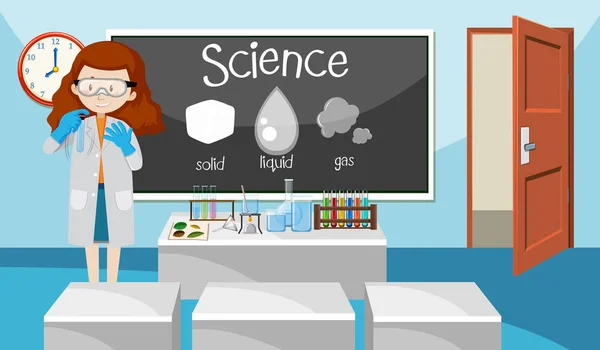 Profesor Ilustración Clase Ciencias — Vector de stock