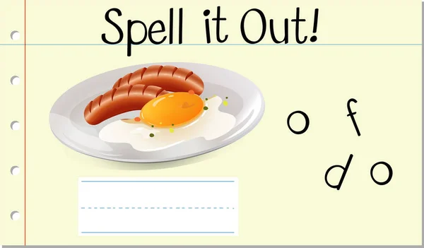 Spell English word food illustration