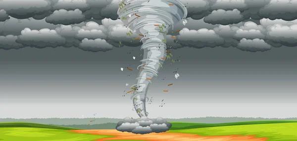 Een Tornado Natuur Afbeelding — Stockvector