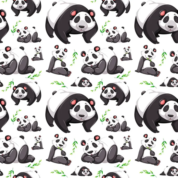 Panda Bear Naadloze Achtergrond Afbeelding — Stockvector