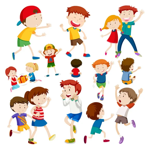 Set of happy children illustration