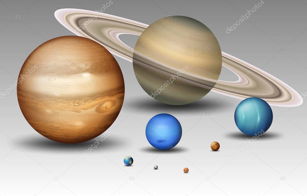 Set of solar system planet illustration