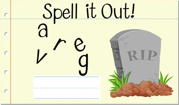 Spell Out Grave Illustration — Stock Vector