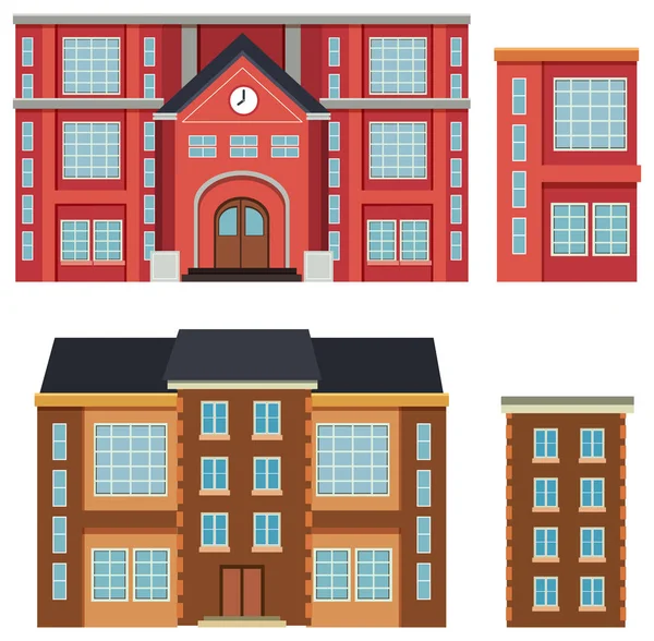 Exterior School Building Illustration — Stock Vector