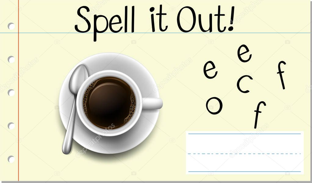 Spell it out Coffee illustration