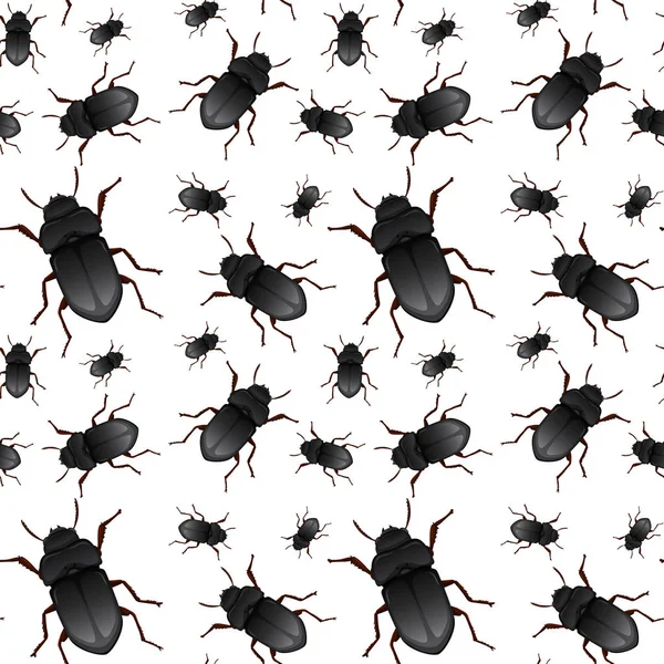 Beetle Seamless Pattern Illustration — Stock Vector