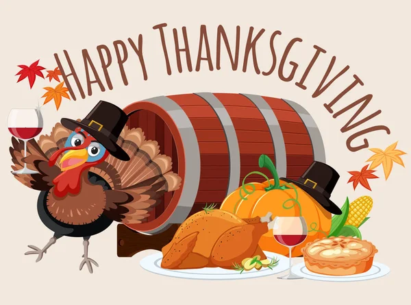 Happy Thanksgiving Mat Mall Illustration — Stock vektor
