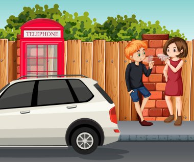 İki genç sigara illüstrasyon Sigara