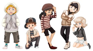 Grup mutlu çocuk şekil