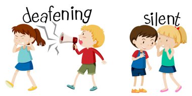 Deafening and silent scene illustration clipart