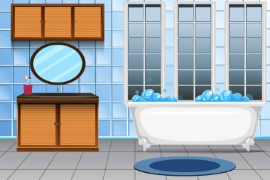 Modern banyo iç illüstrasyon