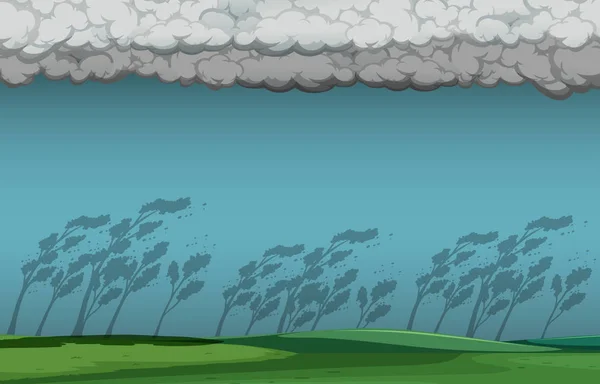 Nature thunder storm scene illustration