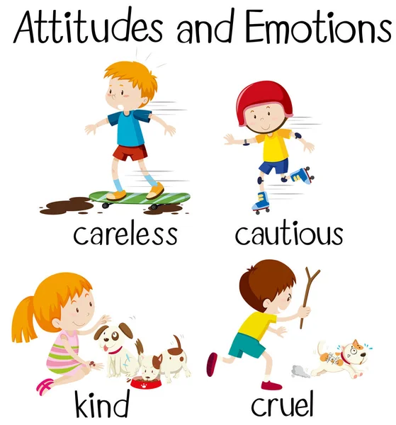 English word attitudes and emotions illustration