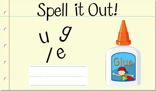 Spell English Word Glue Illustration — Stock Vector
