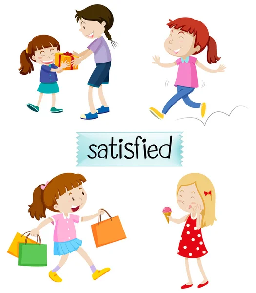 Set of satisfied people illustration