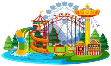 Eğlenceli su Tema Parkı illüstrasyon