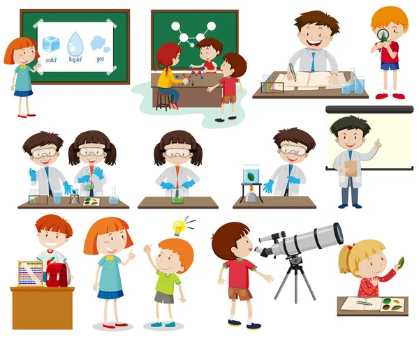 Aantal Kinderen Leren Illustratie — Stockvector