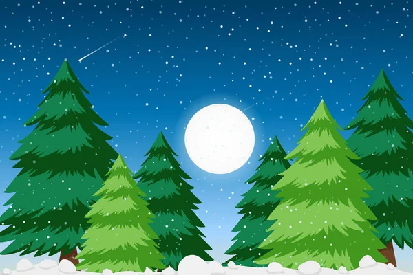 Snow forest background scene illustration
