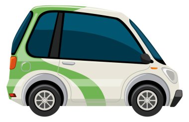 Beyaz arka plan illüstrasyon bir elektrikli araba