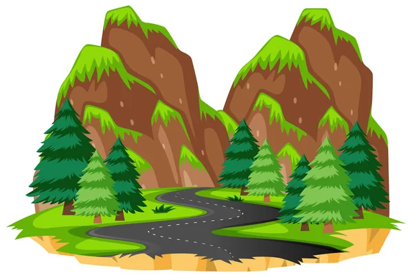 Camino Ilustración Naturaleza — Vector de stock