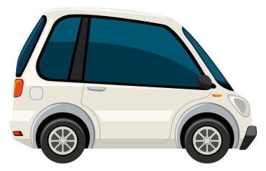 Beyaz elektrikli otomobil illüstrasyon