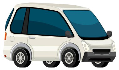Beyaz elektrikli otomobil illüstrasyon