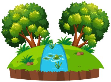 Bir islolated Nehri su birikintisi illüstrasyon