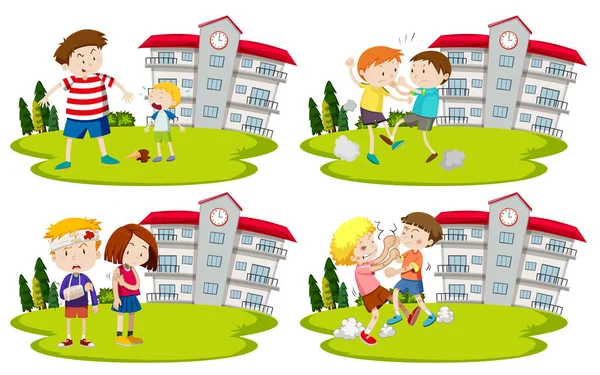 Set Bullys Kids Illustration Stock Illustration