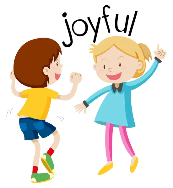 Engelskt Ordförråd Ordet Joyful Illustration — Stock vektor