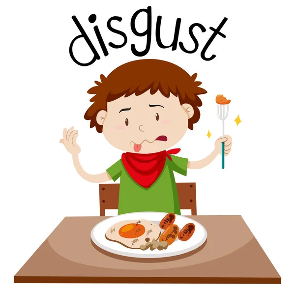 Russian Vocabulary Word Disgust Illustration — стоковый вектор