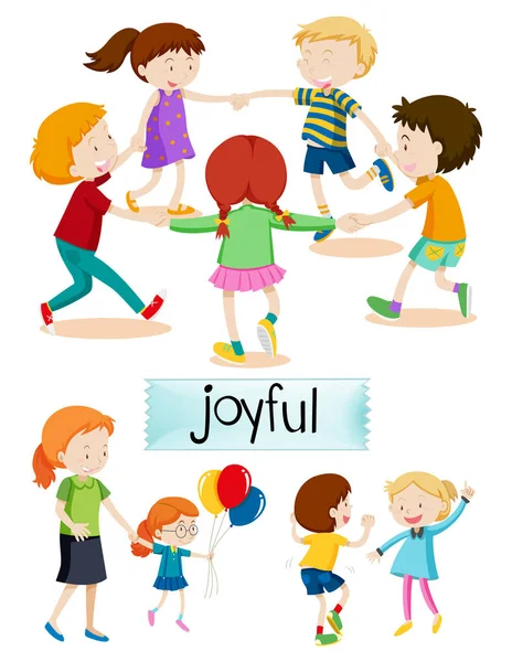 Group of joyful people illustration