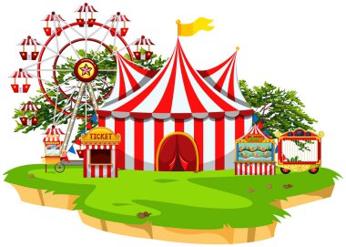 Karnaval Eğlence Fuarı sahne illüstrasyon