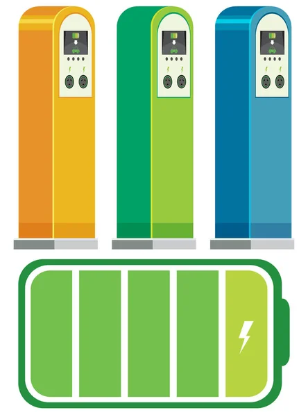 Electric car charging stations concept illustration