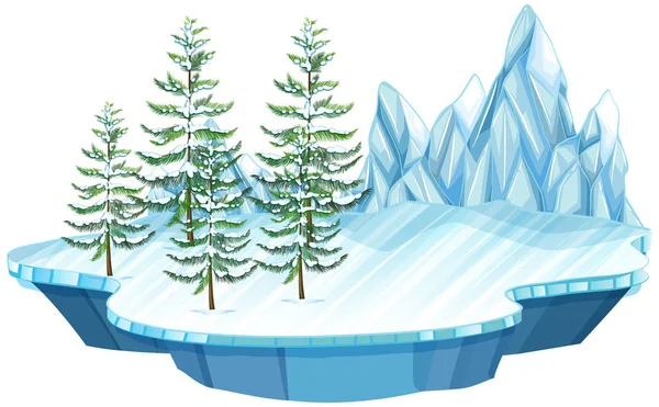 Hielo Flotante Isla Nieve Ilustración — Archivo Imágenes Vectoriales