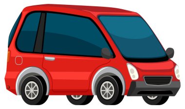 Beyaz arka plan illüstrasyon bir elektrikli araba