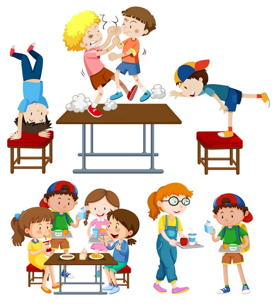 Illustration Der Aktivitäten Der Kinder — Stockvektor
