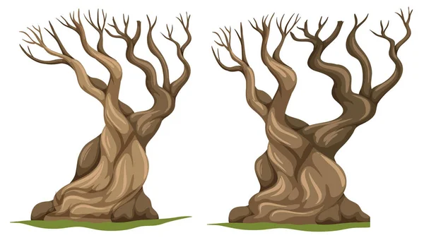 Set Dead Tree Illustration — Stock Vector
