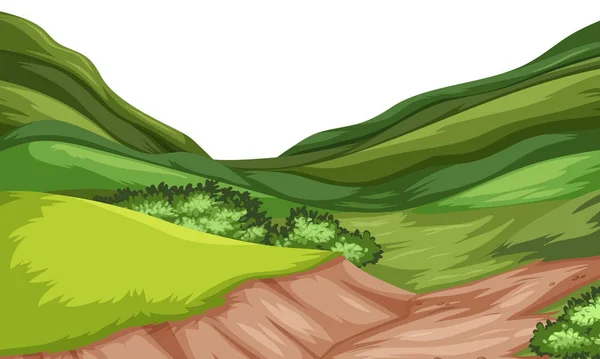 Nature Hill Landscape Vector Illustration — Stock Vector