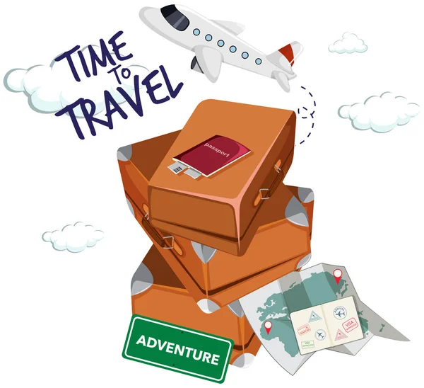 Ilustración Del Icono Tiempo Para Viajar — Vector de stock