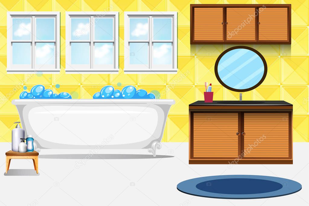 A bathroom interior background illustration