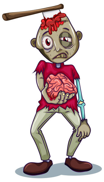 A zombie character on white background illustration