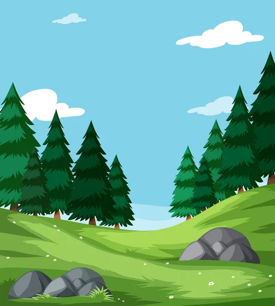 Plat Nature Vert Paysage Illustration — Image vectorielle