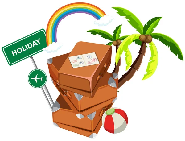 Koffer Vakantie Pictogram Afbeelding — Stockvector