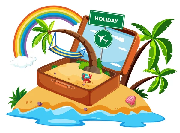 Suitcase in holiday icon illustration