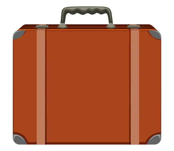 Vintage Suitcase White Background Illustration — Stock Vector