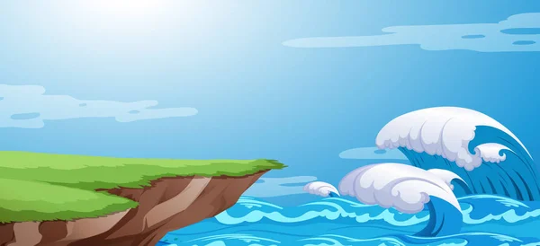 A ocean cliff background illustration